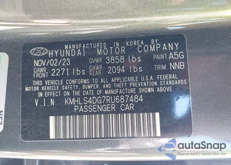 2024 Hyundai Elantra Sel из США, поврежденный, VIN KMHLS4DG7RU687484